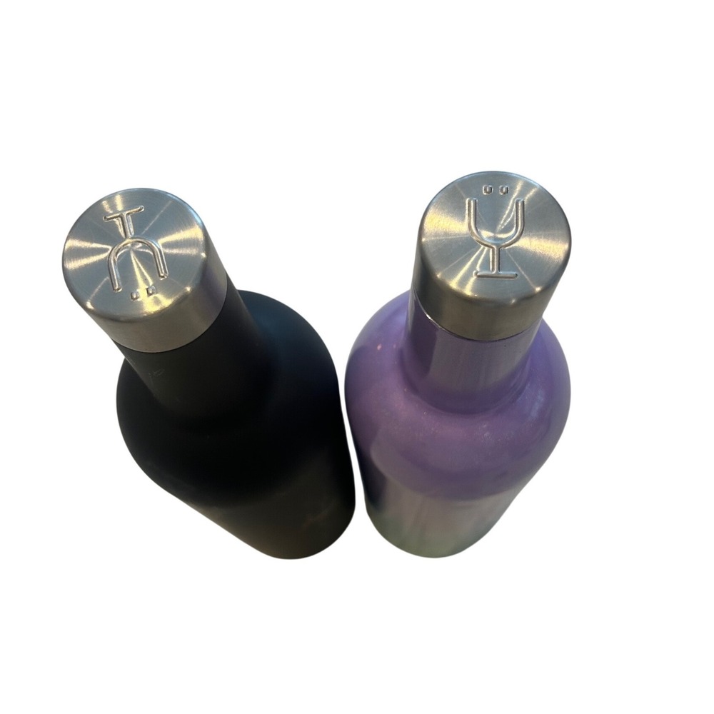 Brumate Insulated Wine Bottle Tumbler Black Glitter Gradient Purple Green 2 Pack - Picture 4 of 4